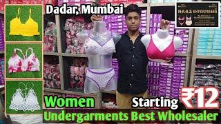 ₹12 Se Women Undergarment Wholesale Market Mumbai  Dadar Market  Branded Sports Bra In Best Rate