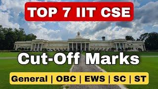 TOP 7 #IIT CSE Category Wise Cut-Off Marks   #jeemains2022 #jeeadvanced2022 #iitbombay  #iitdelhi