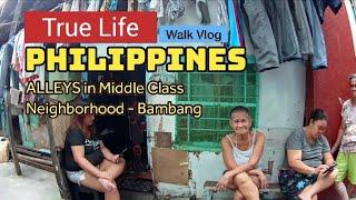 Walk Tour Pasig city  Real Life Philippines Alleys in middle class neighborhood - Bambang