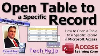 How to Open a Table to a Specific Record in Microsoft Access