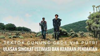 Tektok gunung gede pangrango via putri  ulasan singkat estimasi dan track pendakian