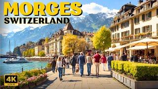 Spring in Morges Switzerland  Walking Tour 4K