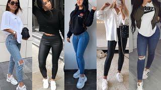 MODA 2024 OUTFITS CÓMO Vestir CON ROPA  BÁSICA Y SENCILLA LOOKS CASUALES PARA MUJER TENDENCIAS 2024