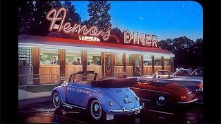 1950s Night at Nemos Diner Oldies playing another room people chatter night ambience 6 HRS ASMR