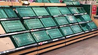 Empty shelves in British supermarkets Walkthrough of Tesco Pompey Centre Portsmouth