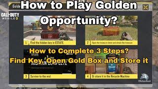 How to Play Golden Opportunity  Find key in ESTATE  Open treasure chest  store in Recycle Machine
