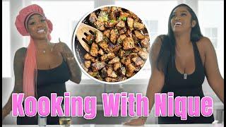 Garlic Butter Steak Bites FT. Nique  Cooking w Kay 