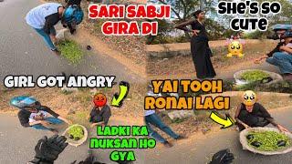 Extreme Road-Rage With Cute Sabjiwali Girl In Public  बेचारी लड़की रोने लगी   #roadrage #z900