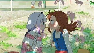 Kobayashi Kanna & Saikawa Sharing a Kiss  Miss Kobayashis Dragon Maid Season 2