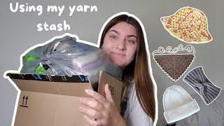 only crocheting with what’s in my yarn stash crochet with me while I yap  crochet vlog