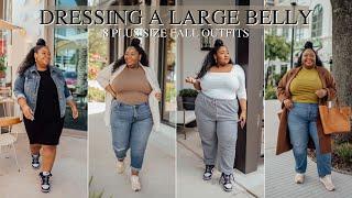 8 PLUS SIZE FALL OUTFITS FOR A LARGE BELLY  HOW TO DRESS YOUR APPLE SHAPE  FROM HEAD TO CURVE