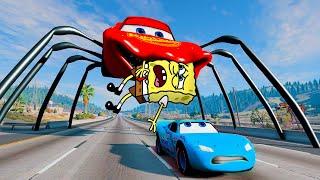 Spongebobs Epic Escape From The Lightning McQueen Eater  Reaction BeamNG Drive - Woa Doodland