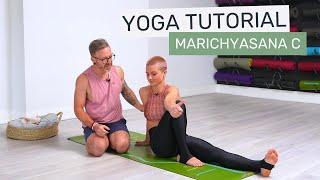 Beginner Twisting  HOW TO DO MARICHYASANA C  Ashtanga Yoga Tutorial