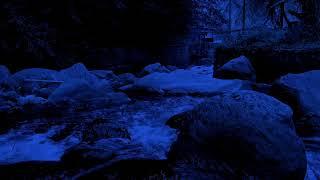 Calming Night River Ambiance  Dark Screen Sleep Meditation