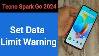 how to set data limit warningTecno Spark go 2024 me data limit kaise set karen