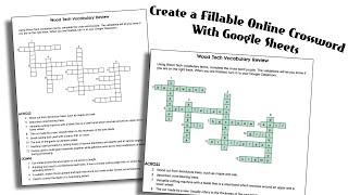 Create Online Fillable Crossword with Google Sheets