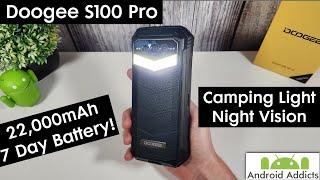 Doogee S100 Pro Review - 22000mAh Camping Light Night Vision Camera