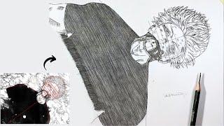 How to draw Gojo Satoru from Jujutsu Kaisen  Gojo Death Scene From Manga  step by step