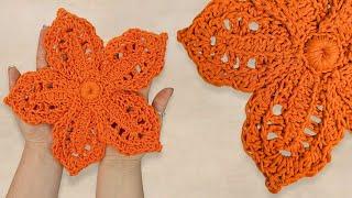 Large Crochet Flower Tutorial  Irish Crochet Lace Flower  Brunaticality Crochet