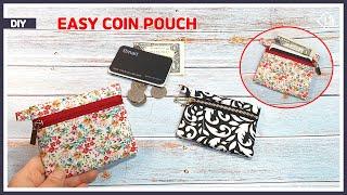 DIY Super easy coin pouch  mini zipper pouch  sewing tutorial Tendersmile Handmade