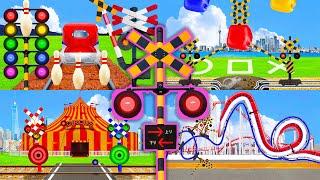 【踏切アニメ】遊園地ふみきりテーマパークまとめAmusement park Compilation of imaginary railroad crossings