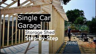 Build a Single Car GarageLarge Storage  Step-by-Step