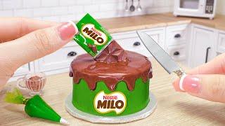 How to make Miniature Milo Cake in Real Life  Tiny Chocolate Cake Decorating by Miniature Cooking