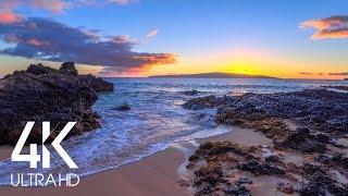 8 HOURS of Fascinating Sunset over the Tropical Beach with Calming Waves Sounds 4K UHD