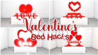 Adopt Me Valentines Day 2021 Bed Hacks Speed Build  Adopt Me Building Hacks  Adopt Me - Roblox