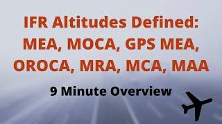 IFR Altitudes Defined MEA MOCA MRA MCA MAA OROCA GPS MEA - IFR Pilot & Instrument Test Prep