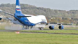 747 Landing Goes Wrong Near Engine Pod Strike