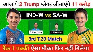 India Women vs South Africa Women  IND-W vs SA-W  Dream11  SA-W vs IND-W Match Prediction