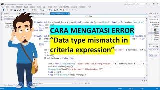 Mengatasi error Data type mismatch in criteria expression