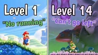 Mario Wonder but each level has a different challenge