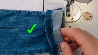 Turkish way.  Shortening the jeans without cutting