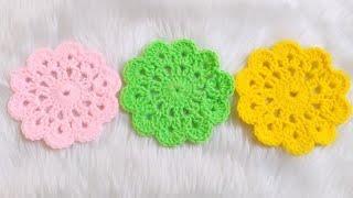 Crochet Flower Coaster Tutorial