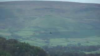 100 Squadron Hawk flying low level down Wharfedale in Yorkshire Dales LFA-17