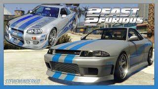 GTA 5 Brians 2Fast 2Furious Nissan Skyline R34 GT-R - Annis Elegy Retro Custom REPLICA BUILD