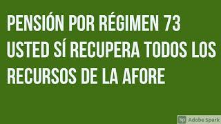 Pensión IMSS régimen 73 usted sí recibe todos $ de la afore