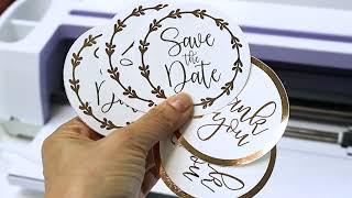 Wedding Stickers Gold Foil Stickers with Cricut and Laminator PART 1