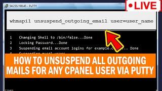 LIVE How to unsuspend all outgoing mails for any cPanel user in WHM root?