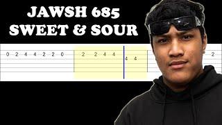 Jawsh 685 - Sweet & Sour ft Lauv Tyga Easy Guitar Tabs Tutorial