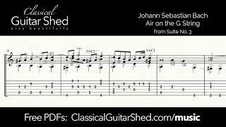 JS Bach Air on the G String - Free sheet music and TABS for classical guitar