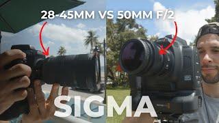 Sigma 50mm F2.0 vs. 28-45mm F1.8 L-Mount Lens Showdown on Blackmagic 6K Full Frame