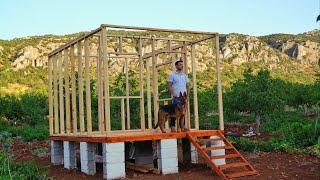 Building a Wooden House  Off Grid Log Cabin  Tniy House