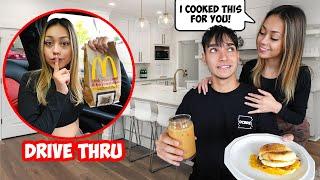 Pranking My Boyfriend For 24 hours with Fast Food VS Home Cooked Meals