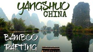Yangshuo Guangxi China  Li River BAMBOO Rafting