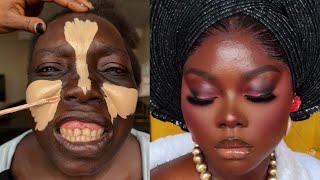 UNBELIEVABLE  NIGERIAN BRIDAL MAKEUP TRANSFORMATION  MAKEUP TUTORIAL 