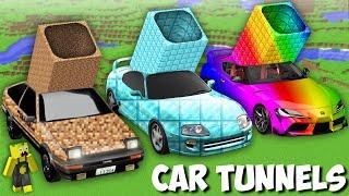 Which SECRET PASSAGE TO CHOOSE ? OLD vs NEW TOYOTA SUPRA in Minecraft  TUNNEL BATTLE 