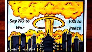 Hiroshima Nagasaki Day Drawing easy  Hiroshima Nagasaki Day Poster drawing  Stop War Drawing